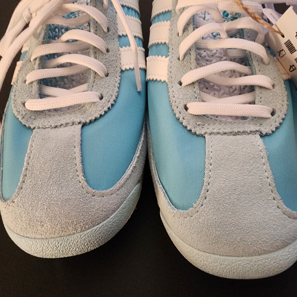 Adidas Women's Light Blue and White Sneakers - Picture 3 of 14